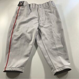 Mizuno Premier Adult X-Large Baseball Pants Short Knickers Pant Gray Red